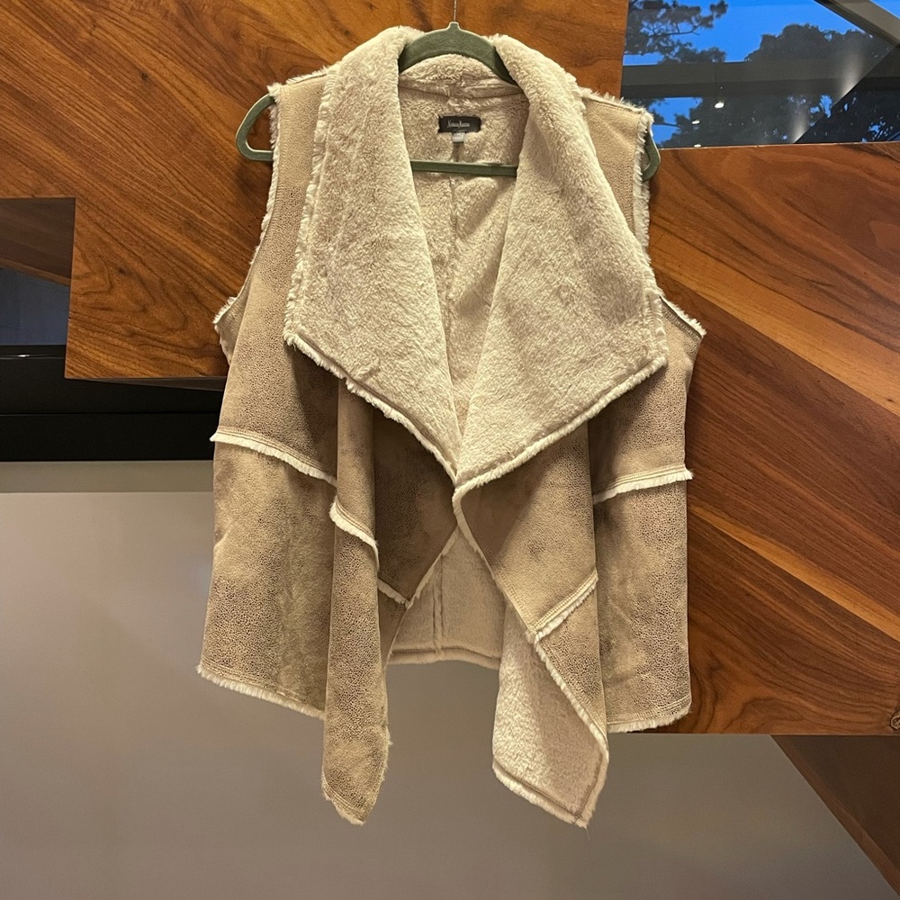 Neiman Marcus Suede and fur vest, size XL